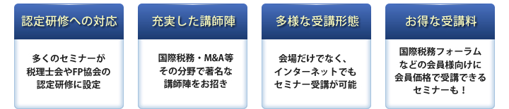 認定研修への対応・充実した講師陣・多様な受講形態・お得な受講料